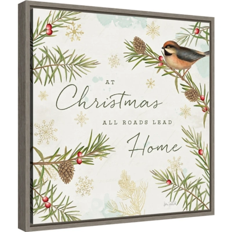 Christmas Home Canvas Wall Plaque