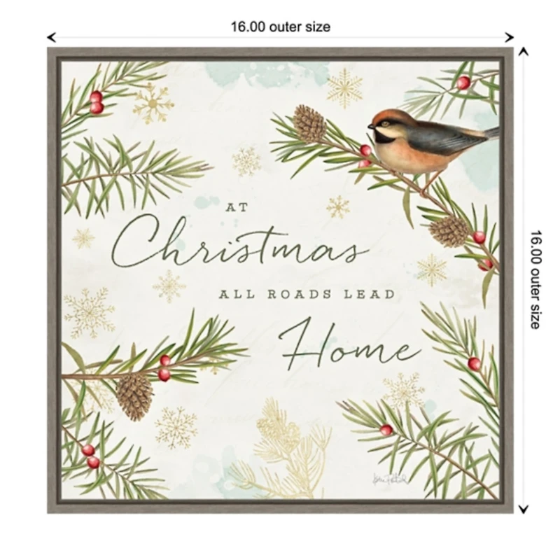 Christmas Home Canvas Wall Plaque