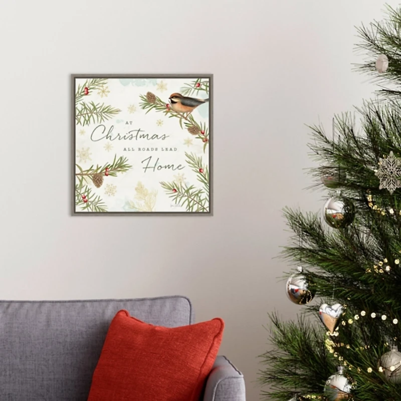 Christmas Home Canvas Wall Plaque