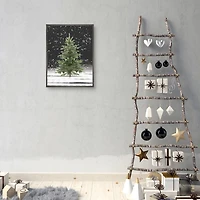 Tree With Snow Fall Christmas Wall Plaque