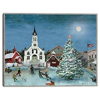 Christmas Village with Moon Christmas Wall Plaque