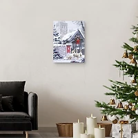 Geese Outside Church Christmas Wall Plaque