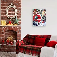 Saint Nick with Presents Christmas Wall Art Print