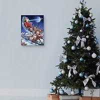 Santa in Sleigh with Reindeers Wall Art Print