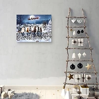 Cats Under Starry Sky Christmas Canvas Art Print