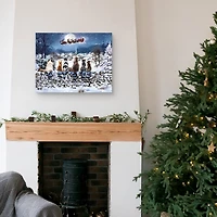 Cats Under Starry Sky Christmas Canvas Art Print