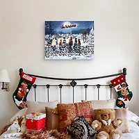 Cats Under Starry Sky Christmas Canvas Art Print