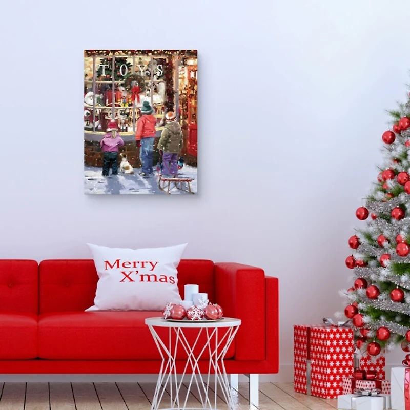 Toy Shop Display Window Christmas Canvas Art Print