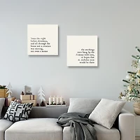 Ivory Christmas Quote Canvas Art Prints, Set of 2