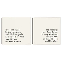 Ivory Christmas Quote Canvas Art Prints, Set of 2