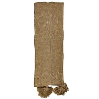 Tan Corner Tassel Throw Blanket