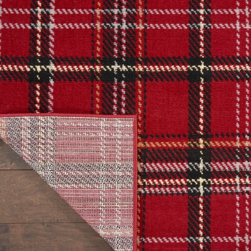 Red and Black Plaid Christmas Runner, 2x7