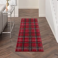 Red and Black Plaid Christmas Runner, 2x7