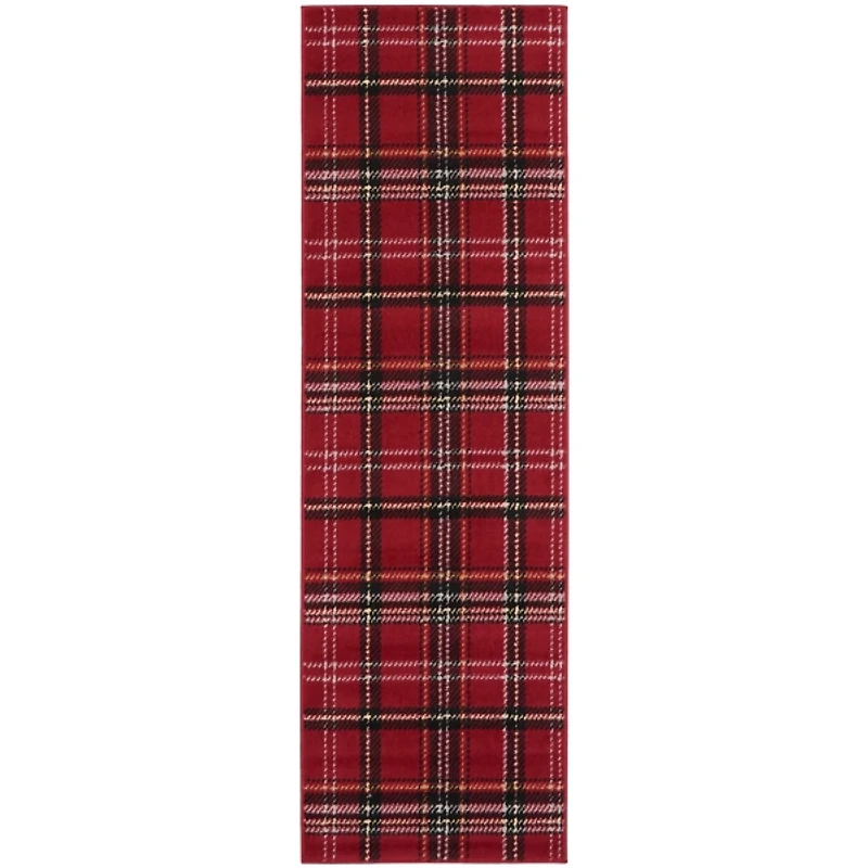 Red and Black Plaid Christmas Runner, 2x7