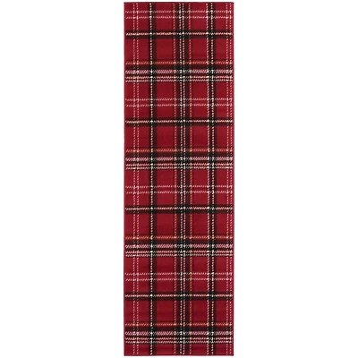 Red and Black Plaid Christmas Runner, 2x7