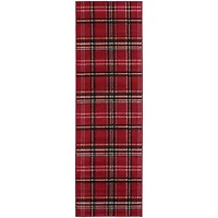 Red and Black Plaid Christmas Runner, 2x7