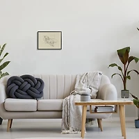 Fluffy Retriever Napping Dog Framed Canvas Print