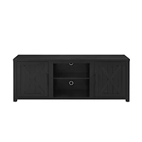 Black Wood Farmhouse Media Cabinet