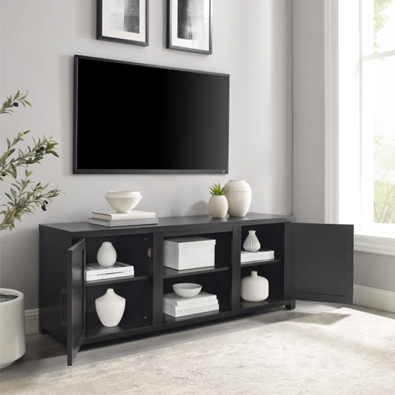 Black Wood Farmhouse Media Cabinet