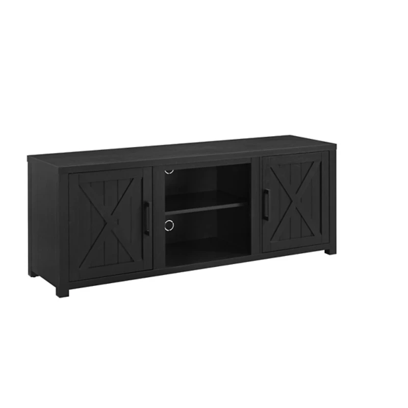 Black Wood Farmhouse Media Cabinet