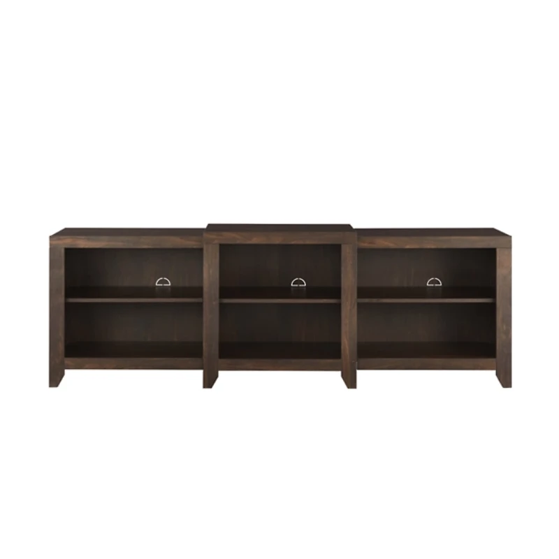 Brown Wood 6-Shelf Media Cabinet
