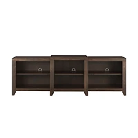 Brown Wood 6-Shelf Media Cabinet