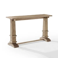 Brown Wood Pedestal Base Console Table