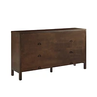Brown Wood Herringbone 4-Door Cabinet