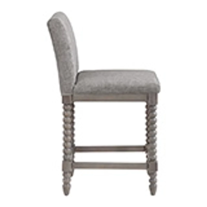 Gray Spindle Legs Counter Stool