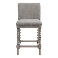 Gray Spindle Legs Counter Stool