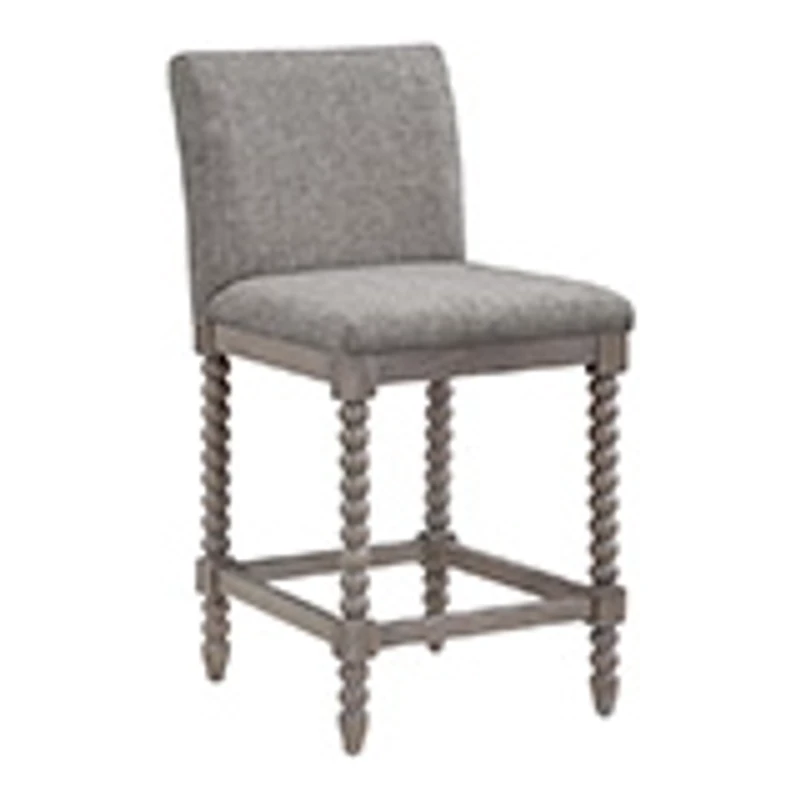 Gray Spindle Legs Counter Stool