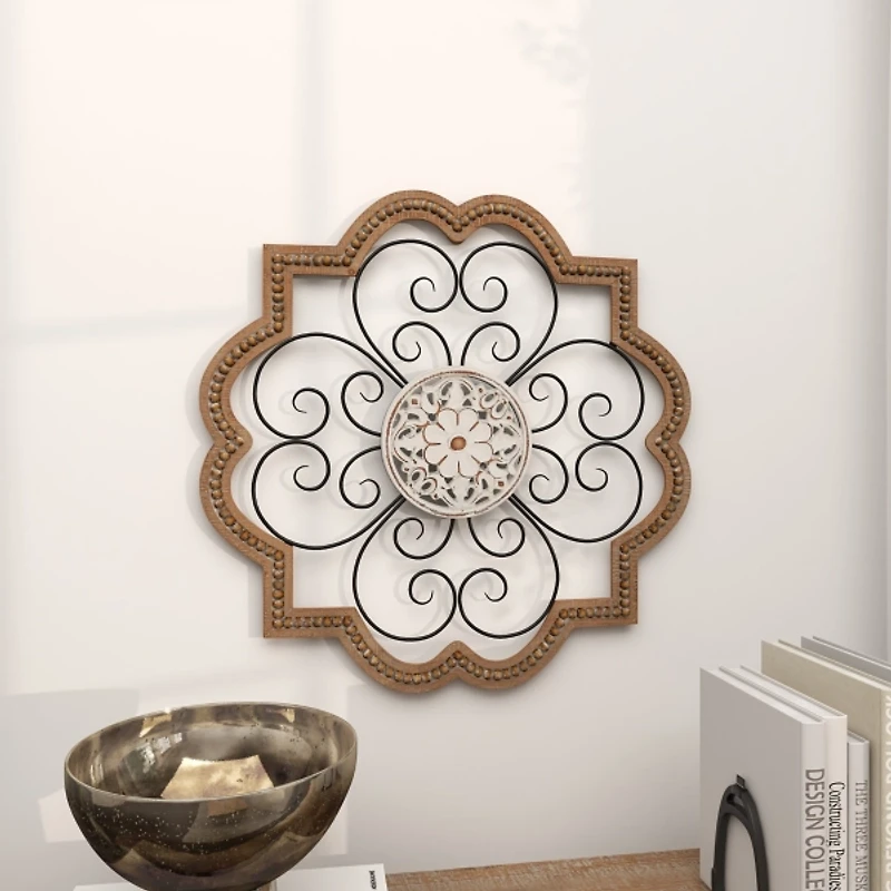 Brown Wood and Metal Farmhouse Wall Plaque