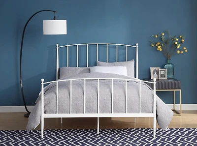 Daisy White Modern Arch Queen Bed Frame