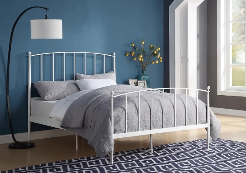 Daisy White Modern Arch Queen Bed Frame