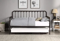 Bronze Spindleback Metal Trundle Daybed