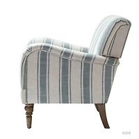 White Carved Slope Stripe Accent Chair