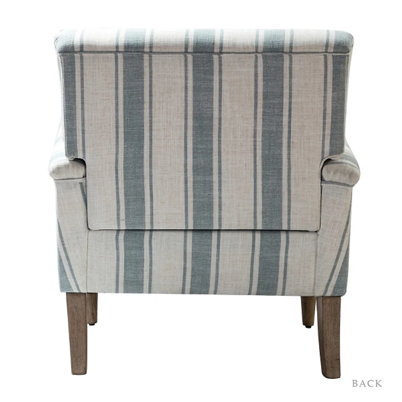 White Carved Slope Stripe Accent Chair
