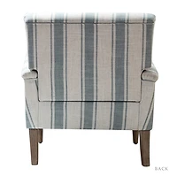 White Carved Slope Stripe Accent Chair