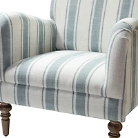 White Carved Slope Stripe Accent Chair
