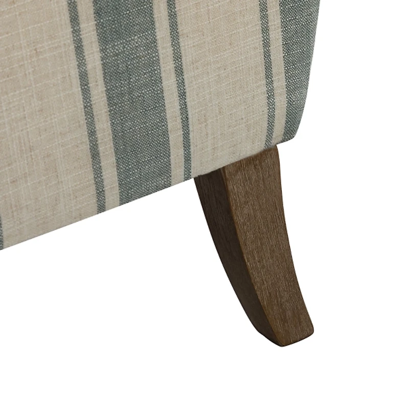 White Carved Slope Stripe Accent Chair