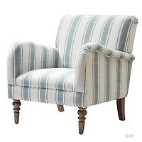 White Carved Slope Stripe Accent Chair