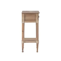 Natural Wood Coastal Compact Accent Table