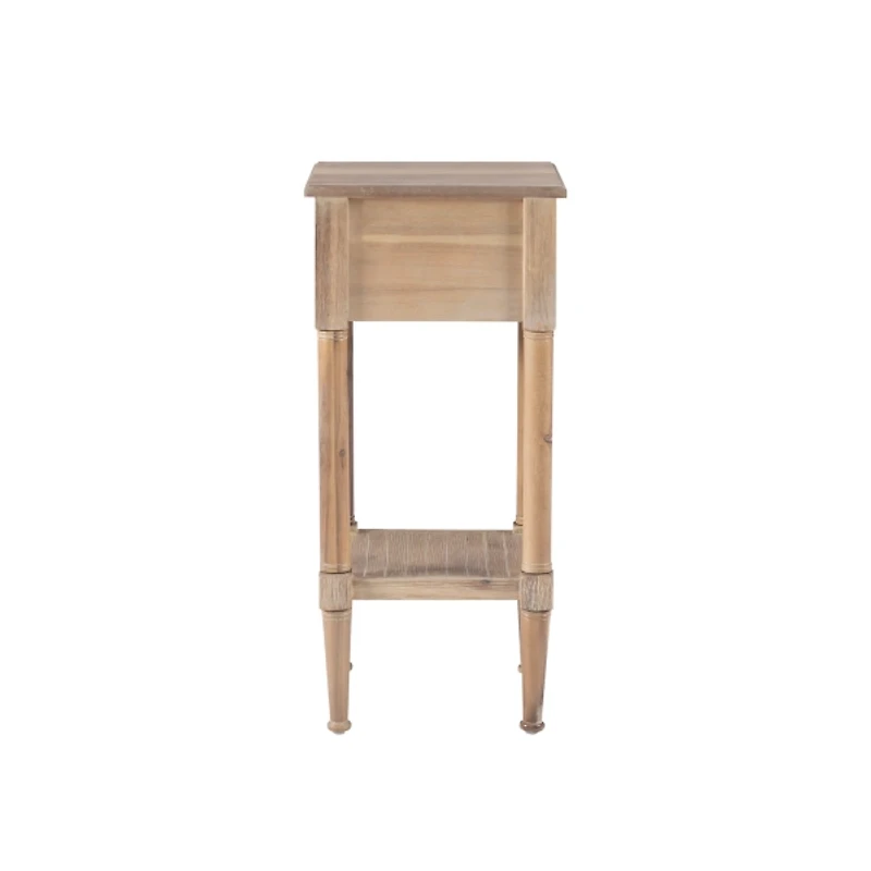 Natural Wood Coastal Compact Accent Table