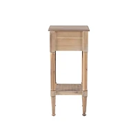 Natural Wood Coastal Compact Accent Table