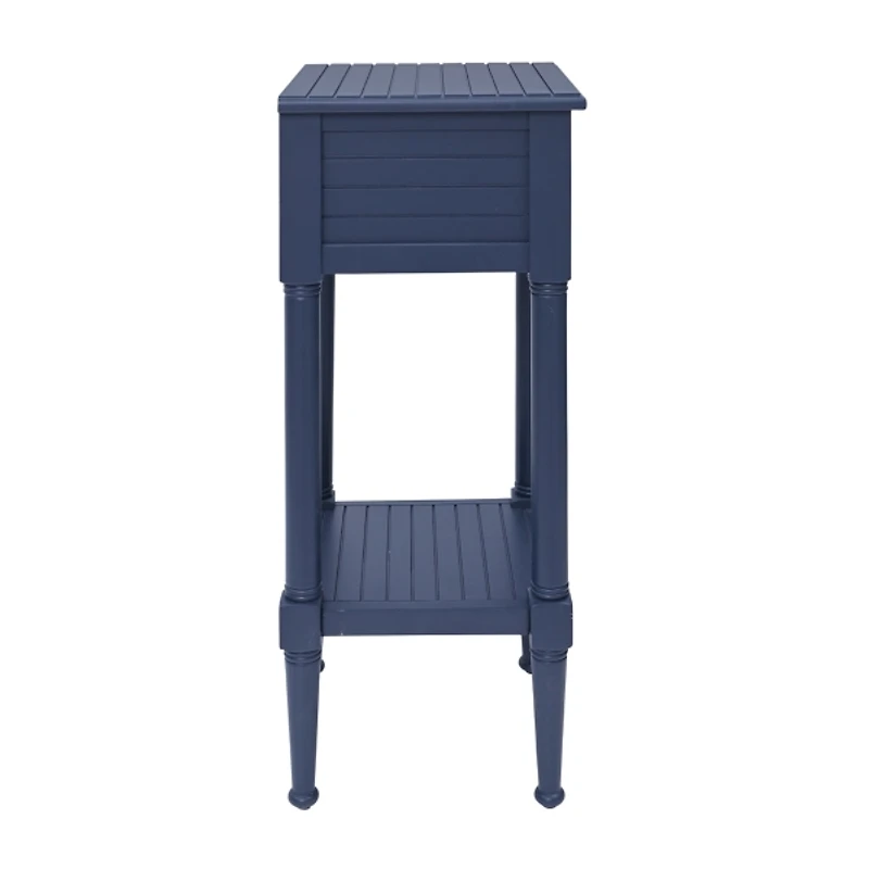 Navy Wood Coastal Compact Accent Table