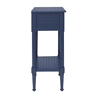 Navy Wood Coastal Compact Accent Table
