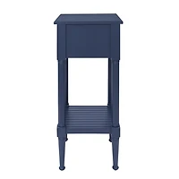 Navy Wood Coastal Compact Accent Table