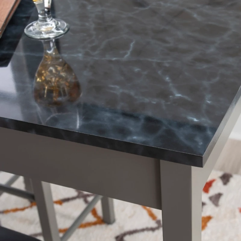 Gray and Black 3-pc. Stool and Table Set