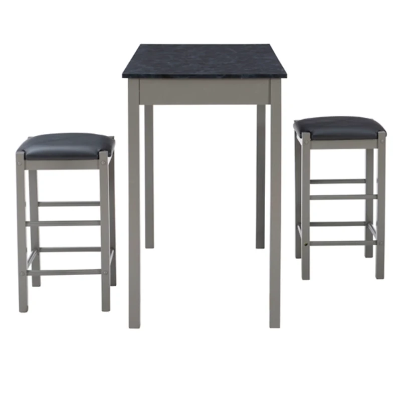 Gray and Black 3-pc. Stool and Table Set