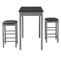 Gray and Black 3-pc. Stool and Table Set